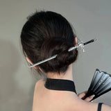 Punk Ruby Pendant Sword Hairpin Hair Sticks DIY Hairstyle Accessories