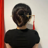 Punk Ruby Pendant Sword Hairpin Chinese Hair Sticks for Women