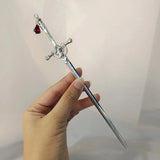 Punk Ruby Pendant Sword Hairpin Women
