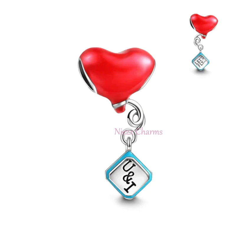 Mother Daughter Pendant Charms Bead Bracelet Silver 925 Trinket