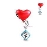 Mother Daughter Pendant Charms Bead Bracelet Silver 925 Trinket