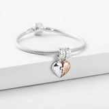 Mother Daughter Pendant Charms Bead Bracelet Silver 925 Trinket