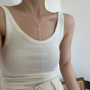 925 Silver Long Necklace Heart Pendants Fine Jewelry Woman