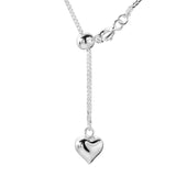 925 Silver Long Necklace Heart Pendants Fine Jewelry Woman
