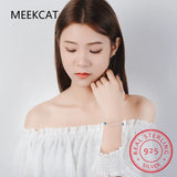 925 Sterling Silver Star Zirconia Bracelet Adjustable Chain for Women