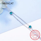 925 Sterling Silver Star Zirconia Bracelet Adjustable Chain for Women