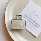 Geometric Metal Clip Square Hair Clip Leopard Print Grid Mini Hair Catch