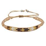 Boho Style Multilayer Bead Bracelet Handwoven Rice Bead Chain Jewelry Gift