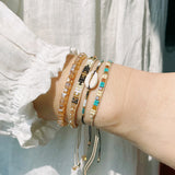 Boho Style Multilayer Bead Bracelet Handwoven Rice Bead Chain Jewelry Gift