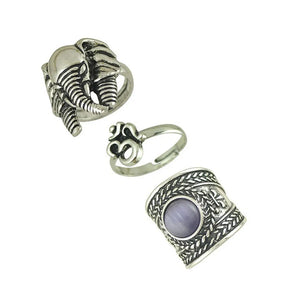 Retro Shell Gemstone Set Ring Female Boho Wedding Ring Girlfrien's