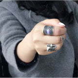 Retro Shell Gemstone Set Ring Female Boho Wedding Ring Girlfrien's