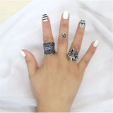 Retro Shell Gemstone Set Ring Female Boho Wedding Ring Girlfrien's