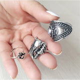 Retro Shell Gemstone Set Ring Female Boho Wedding Ring Girlfrien's