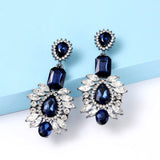 Green Rhinestone Dangle Earrings Xmas Jewelry For Women