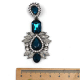 Green Rhinestone Dangle Earrings Xmas Jewelry For Women