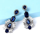 Green Rhinestone Dangle Earrings Xmas Jewelry For Women