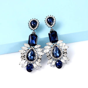 Green Rhinestone Dangle Earrings Xmas Jewelry For Women