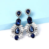 Green Rhinestone Dangle Earrings Xmas Jewelry For Women