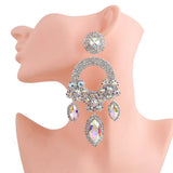 Rhinestone Earrings For Women High Big Earrings Ladies Jewelry Accessories
