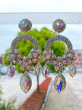 Rhinestone Earrings For Women High Big Earrings Ladies Jewelry Accessories