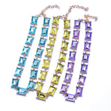 Rhinestone Necklace Tennis Chain Bracelet Set for Women