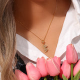 Romantic Stainless Steel Rhinestone Pendant Necklace