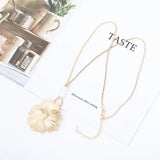 Romantic French Ginkgo Biloba Pendant Necklace For Lady