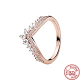 Zircon Round Rings 925 Sterling Silver Women DIY Jewelry