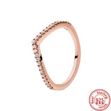 Zircon Round Rings 925 Sterling Silver Women DIY Jewelry