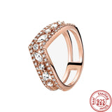 Zircon Round Rings 925 Sterling Silver Women DIY Jewelry