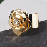 Roses Flowers Metal Cuff Bangle Women Statement Alloy Bangles