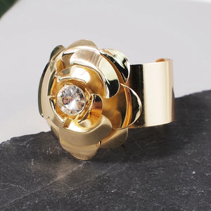 Roses Flowers Metal Cuff Bangle Women Statement Alloy Bangles