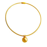 Round Ball Pendant Stainless Steel Choker Necklace
