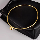 Round Ball Pendant Stainless Steel Choker Necklace