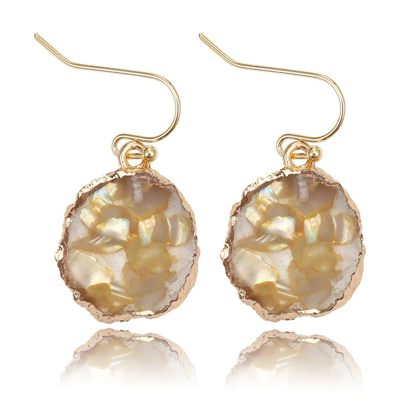 Resin Stone Crystal Earrings for Women Short Drop Boho Jewelry