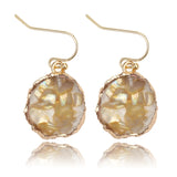 Resin Stone Crystal Earrings for Women Short Drop Boho Jewelry