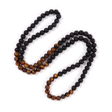 6mm Tiger Eye Stone Beaded Necklace Men Round Stone Party Jewelry