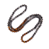 6mm Tiger Eye Stone Beaded Necklace Men Round Stone Party Jewelry