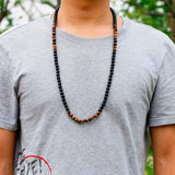 6mm Tiger Eye Stone Beaded Necklace Men Round Stone Party Jewelry