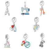 S925 Silver Charms Beads Architect Veterinary Artist Engineer Bracelet