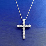 S925 Cross Zircon Pendant Necklace Chain