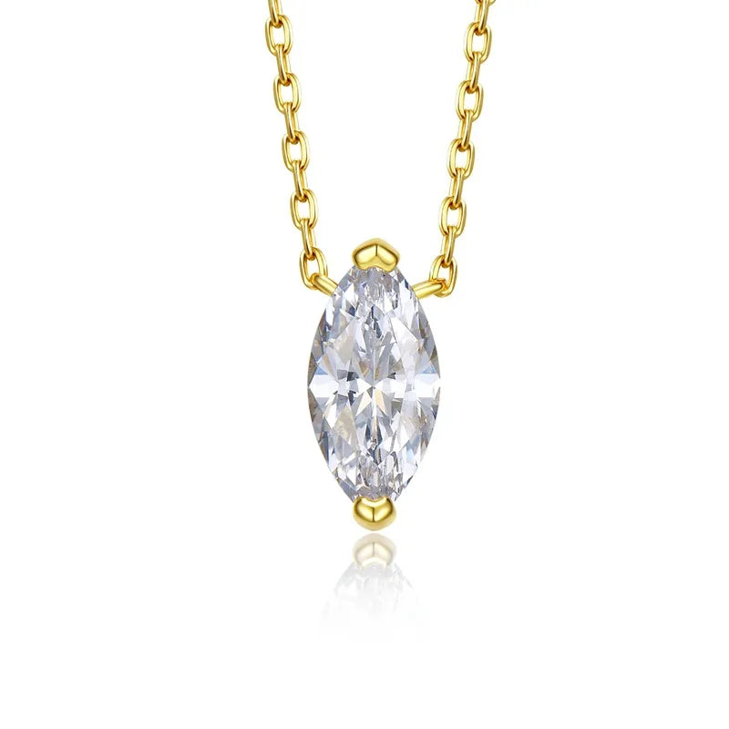 S925 Silver Horse Eye Diamond Necklace High Carbon Diamond Clavicle Chain