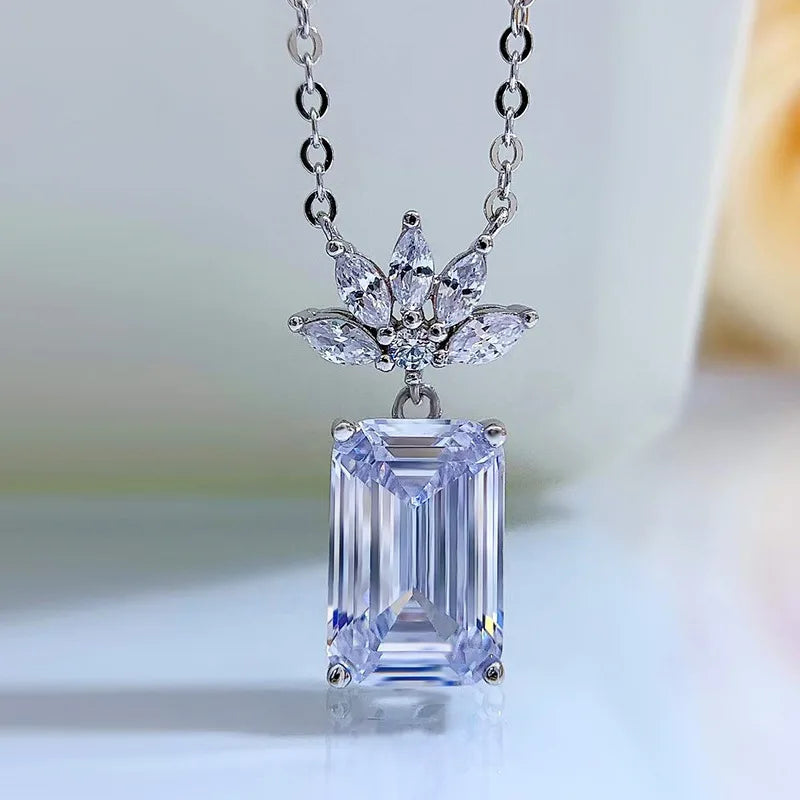 S925 Silver Necklace Diamond Pendant Clavicle Chain Birthday Gift