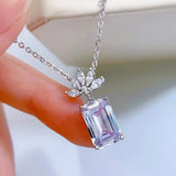 S925 Silver Necklace with Diamond Pendant, Birthday Gift