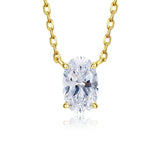 S925 Silver Oval 5 * 8 Dan Necklace Women High Carbon Diamond Clavicle Chain