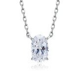 S925 Silver Oval 5 * 8 Dan Necklace Women High Carbon Diamond Clavicle Chain