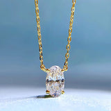 S925 Silver Oval 5*8 Dan Necklace High Carbon Diamond Clavicle Chain Pendant