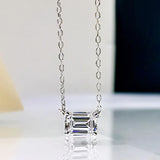S925 Silver Pagoda Cut Necklace Olive Diamond Clavicle Chain