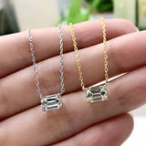 S925 Silver Pagoda Cut Necklace High Carbon Diamond Clavicle Chain