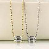 S925 Silver Pagoda Cut Necklace High Carbon Diamond Clavicle Chain